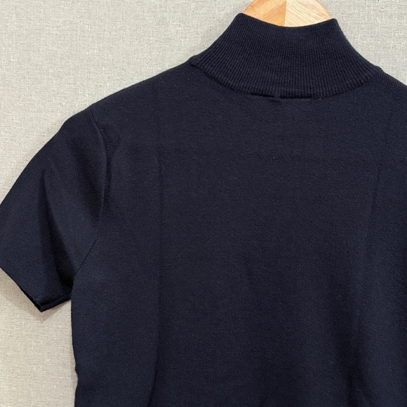 Emma James Checkered Flag Sweater Mockneck Short Sleeve Small - Picture 6 of 6